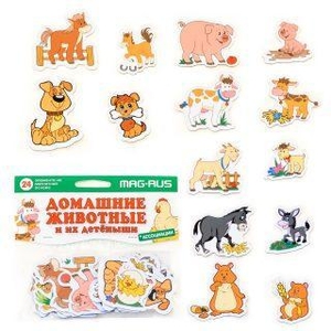 Игра магнитная Домашние животные и их детеныши 24 элемента