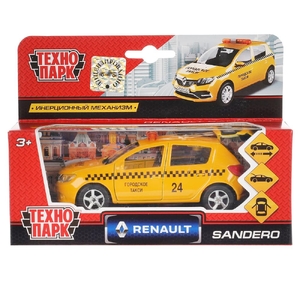 Модель металлическая RENAULT sandero ТАКСИ 12 см