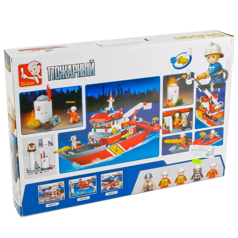 Конструктор  корабль пожарный с фигурками, 429 дет