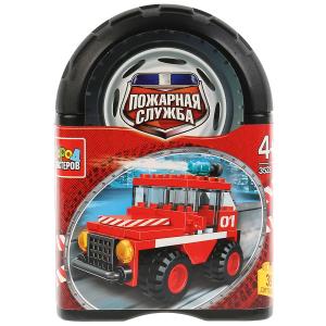 Конструктор Город Мастеров пожарная машина 39 деталей В банке