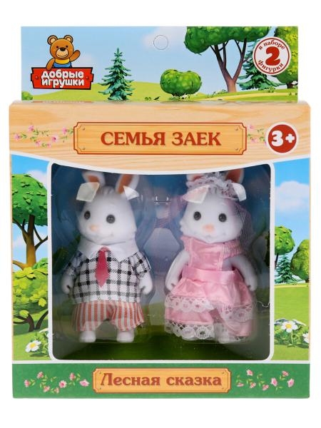 Флокированные фигурки семья зайцев