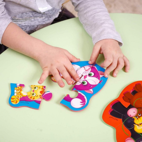 Мягкие пазлы Baby Puzzle Мама и малыш 4 картинки 12 элементов 293222