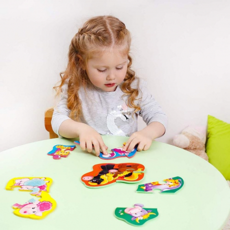 Мягкие пазлы Baby Puzzle Мама и малыш 4 картинки 12 элементов 293222