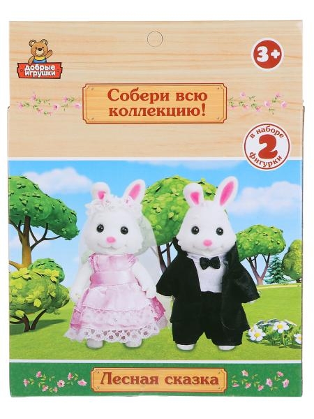 Флокированные фигурки семья зайцев