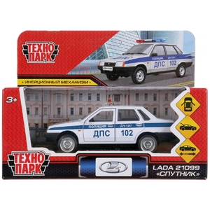 Машина LADA-21099 Спутник Полиция 12 см белый
