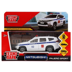 Модель Mitsubishi Pajero Sport Полиция 12 см белый ТМ Технопарк