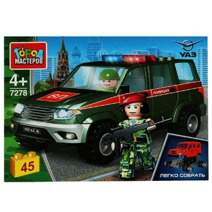 Конструктор UAZ Patriot Военная Полиция 45 деталей ТМ Город мастеров