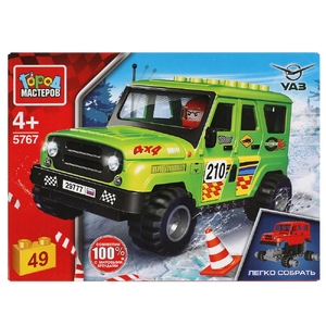 UAZ конструктор UAZ HUNTER ралли 49 дет легко собрать ТМ Город мастеров