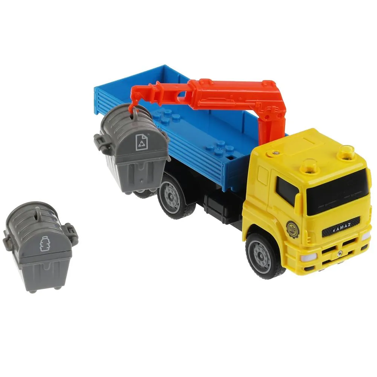 Машина пластиковая со светом и звуком  KAMAZ Манипулятор 17 см
