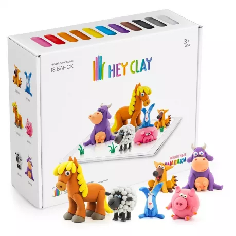 Легкий пластилин HEY CLAY Залипаки Животные 326408