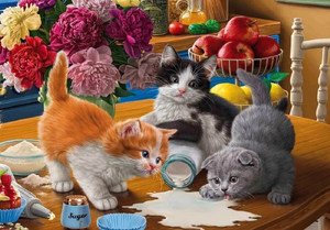 Алмазная мозаика Котята и разлитое молоко 30х40 см 328002
