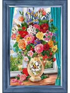 Алмазная мозаика Красивые цветы 30х40 см 32 цвета 328010