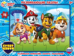 Пазлы развивающие в рамке Супер щенки