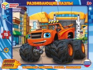Пазлы развивающие в рамке Супер джипы