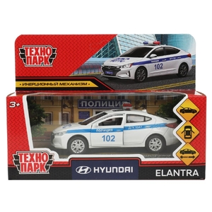 Модель металлическая HYUNDAI ELANTRA ПОЛИЦИЯ 12 см белый