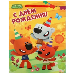Пакет подарочный глянцевый Ми-ми-мишки m