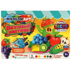 Набор с тестом для лепки и формочками вкусный завтрак, 24 см