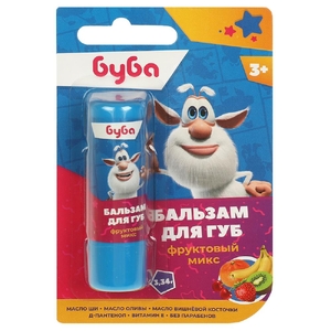 Детский бальзам для губ БУБА фруктовый МИКС