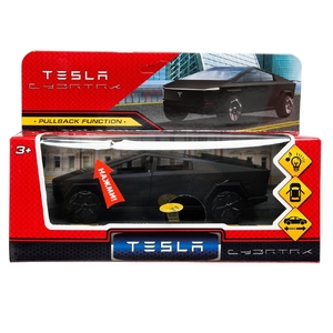 Модель металлическая свет - звук tesla cybertruck 13,7 см матовый черный
