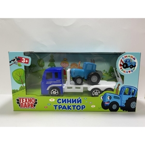 Модель Металлическая Синий Трактор С Автоперевозчиком 7,5 См