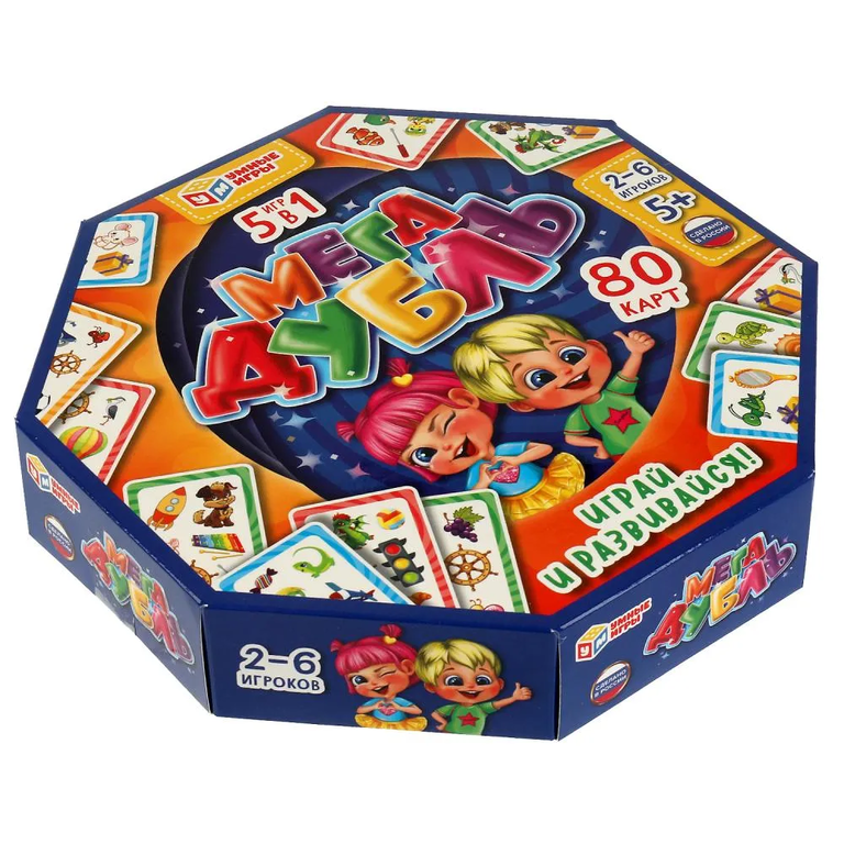 Игра Мегадубль 5 в 1. 80 карточек
