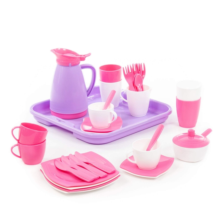 Набор детской посуды Алиса с подносом на 4 персоны Pretty Pink