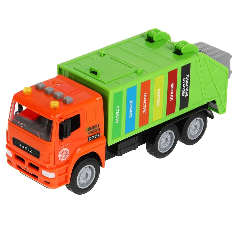 Модель пластиковая свет-звук KAMAZ МУСОРОВОЗ 30 см