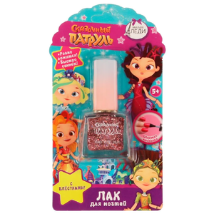 Лак для ногтей СКАЗОЧНЫЙ ПАТРУЛЬ с блестками, розовый, 9,5 мл