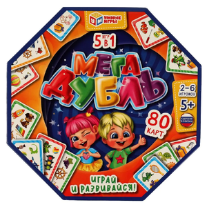 Игра Мегадубль 5 в 1. 80 карточек