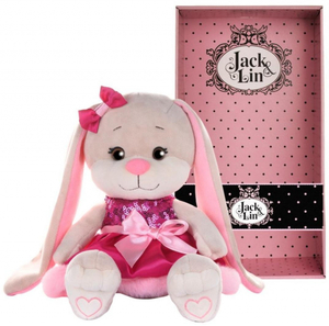 Зайка Jack&Lin в Розовом Платьице с Пайетками и Мехом