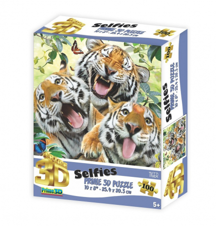Пазл Super 3D Тигры селфи 100 деталей 841528