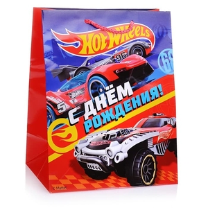 Пакет подарочный Hot Wheels С днем рождения! 26Х32х14
