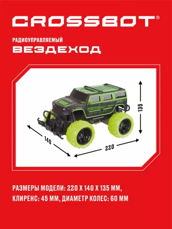 Джип на радиоуправлении Трофи Герой зелёный 870594