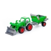 Фермер-техник трактор-погрузчик с полуприцепом в сеточке