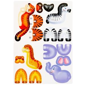 ТМ Умка Зоопарк 3d фигуры Картон 2 планшета размером 150х210мм