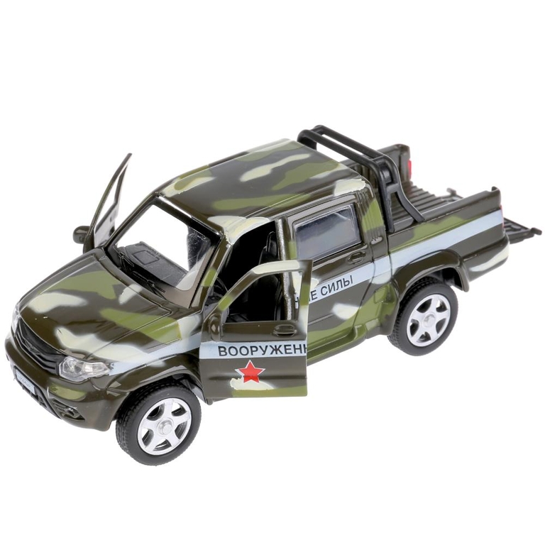 Модель металлическая UAZ PICKUP ВОЕННЫЙ длина 12 см