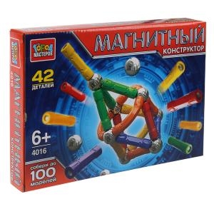 Конструктор магнитный Город Мастеров палочки и шарики 42 детали 4016