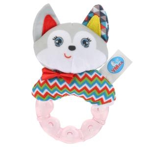 Текстильная игрушка погремушка с охлаждающим кольцом ласковый котенок