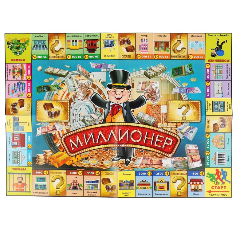 Настольная экономическая игра Миллионер с монетами ТМ Умные игры