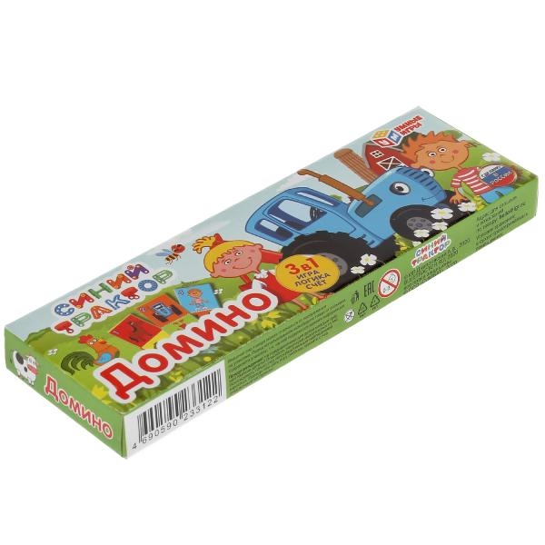 Домино пластмассовое Умные игры Синий Трактор 3-в-1 298479
