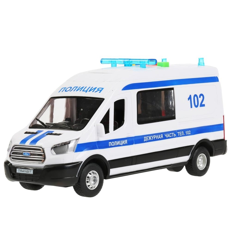 Машина со светом и звуком Ford Transit Полиция 22 5 см ТМ Технопарк