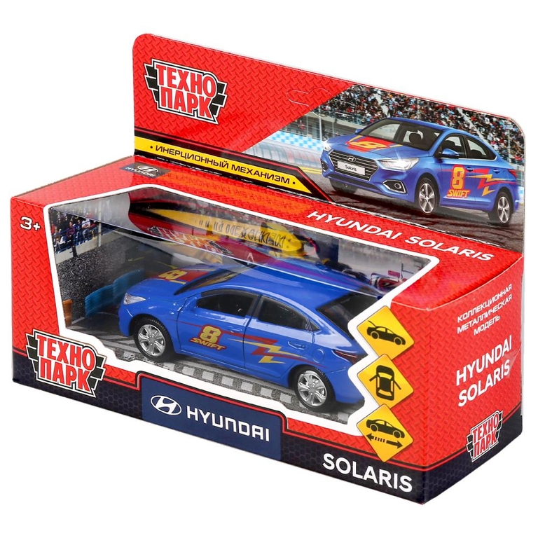 Машина Hyundai Solaris спорт 12 см Цвет синий