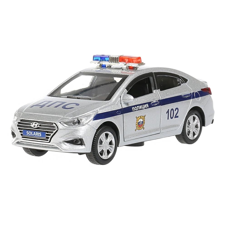 Модель Hyundai Solaris полиция 12 см серебристый ТМ Технопарк