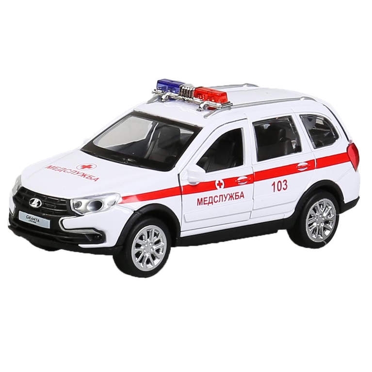 Машина со светом и звуком LADA Granta Cross 2019 Скорая белая ТМ Технопарк