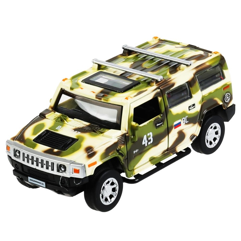 Машина со светом и звуком Hummer H2 камуфляж 12 см зеленый
