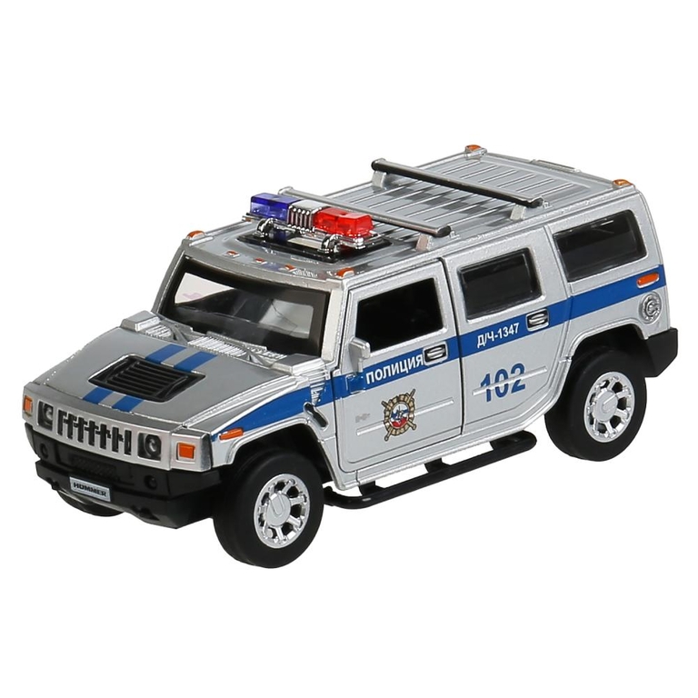 Машина Hummer H2 Полиция 12 см серебристый