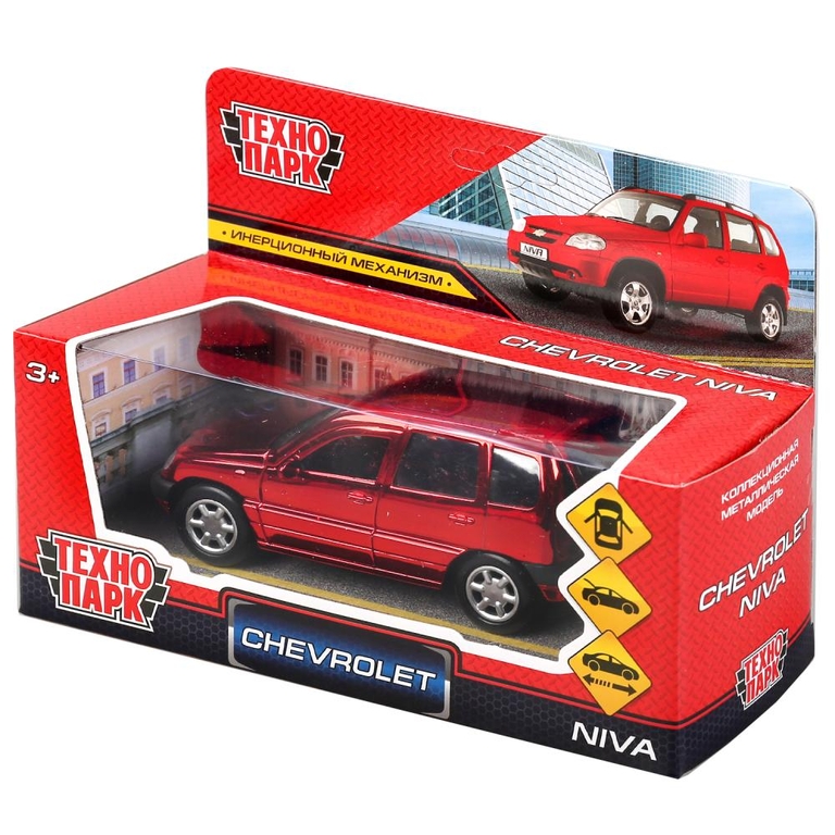 Машина Chevrolet niva хром 12 см красная