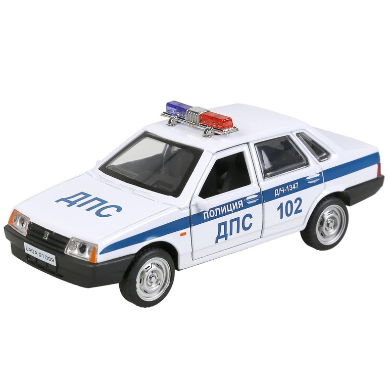 Машина LADA-21099 Спутник Полиция 12 см белый
