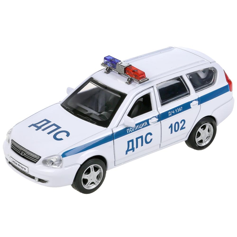 Машина LADA Priora Полиция 12 см белый ТМ Технопарк