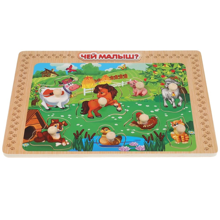 Игрушка деревянная рамка-вкладыш Чей Малыш ТМ Буратино